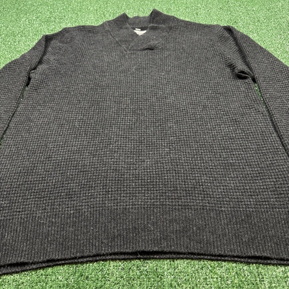 SCHOTT Bros. Thermal Sweatshirt Men's Size M Gray Black Shawl Collar Handcrafted - Picture 3 of 7